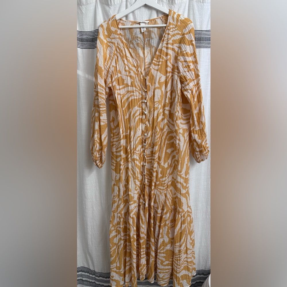 ASOS Orange and White Patterned Dress